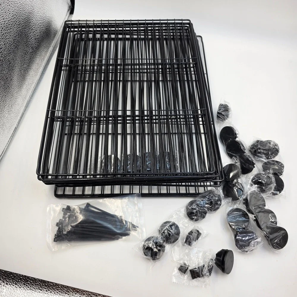 LURIVA DIY Small Animal Playpen 12 Panels Black Metal Wire Pet Fence 15x12 O4